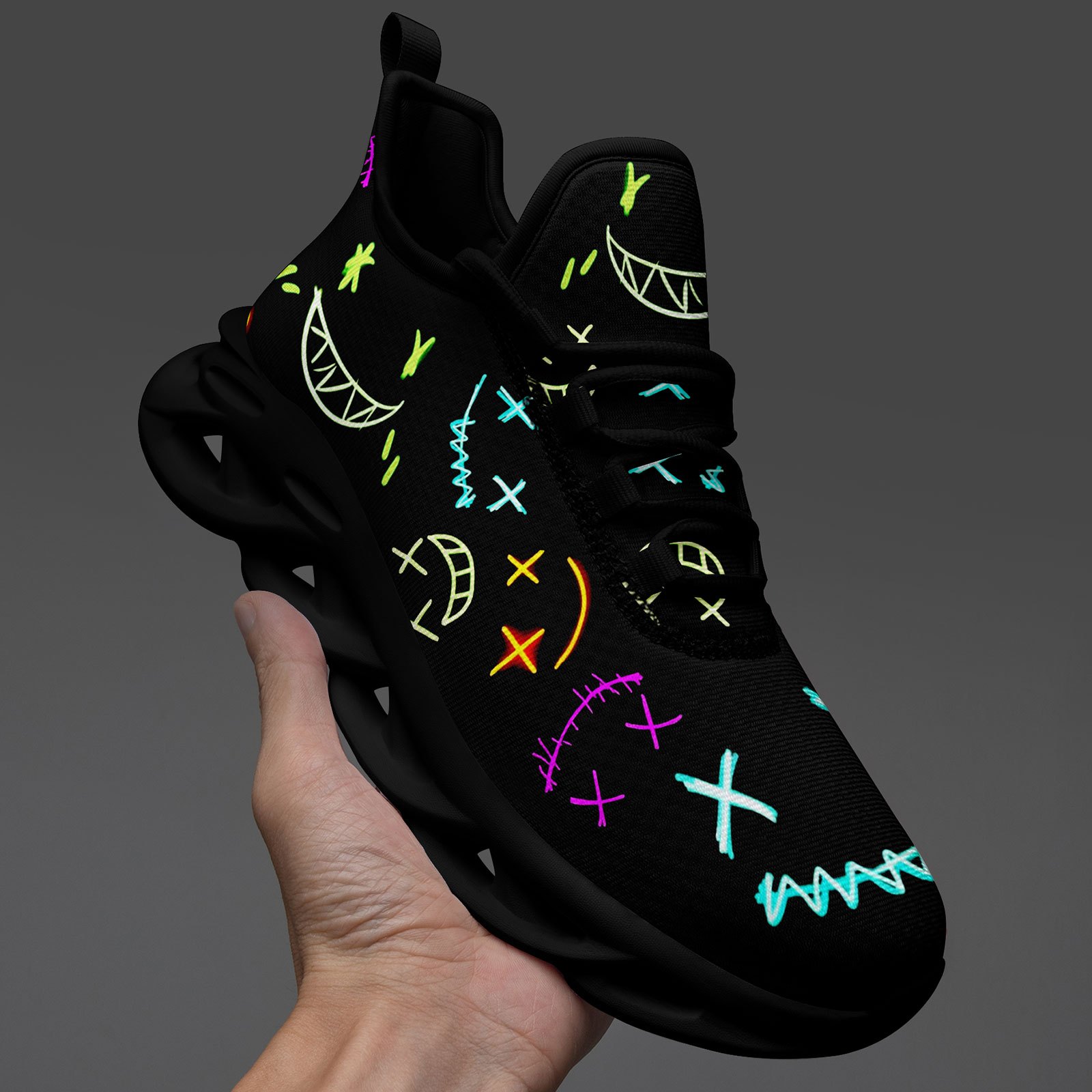 bequeme und atmungsaktive Herren-Freizeitschuhe mit lustigen Graffiti bequeme und atmungsaktive Herren-Freizeitschuhe mit lustigen Graffiti